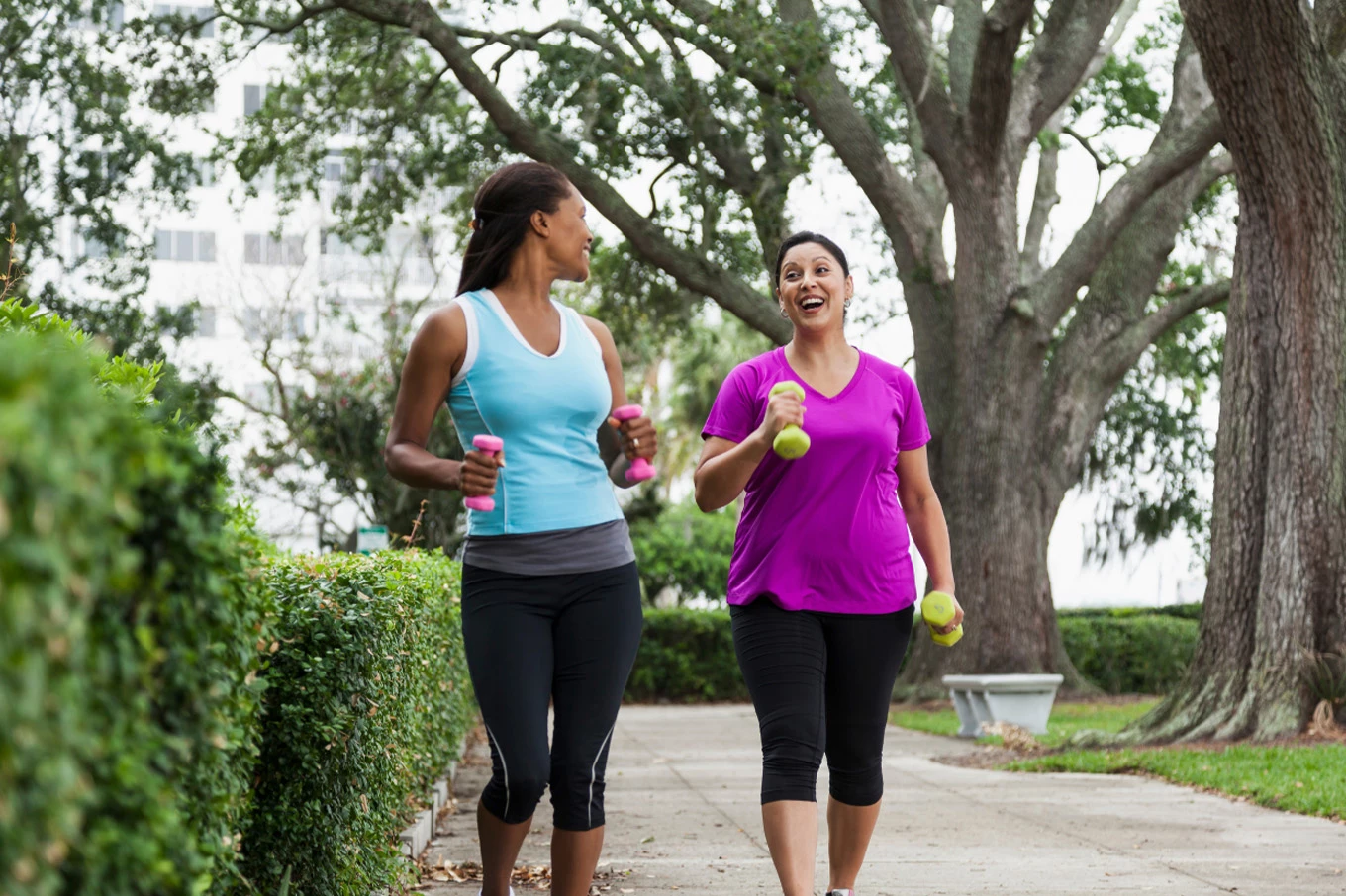 Women exercising outdoors